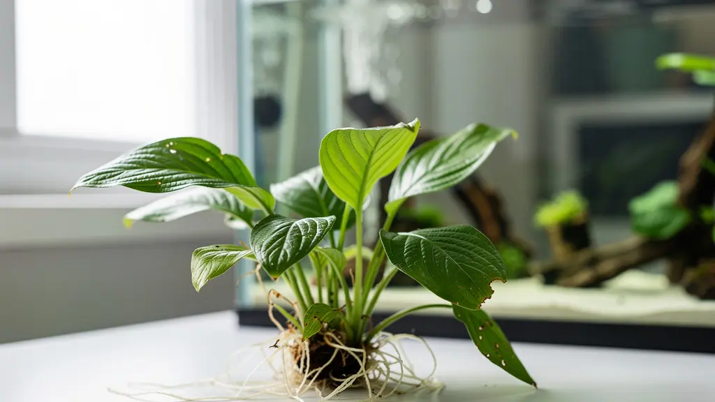 Inspection d'une plante aquatique classique avec risque de parasites cachés